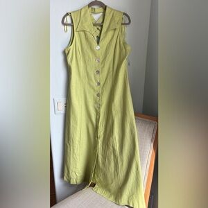 White Stag Asymmetrical Lime Dress with Buttons